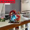 2D Flat Fire Dragon Holding A Ball Acrylic Desktop Decoration, Suitable for Wall Decoration, Porch, Room, Villa, Accents Home, Hallway, or Workplace -