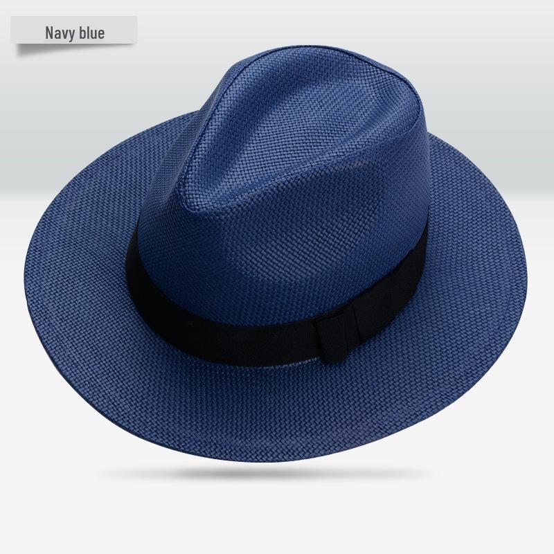 

Unisex Summer Straw Panama Hat with Sun Protection - Trendy White Top Hat Medium