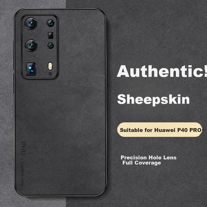 Huawei P40 Pro + Phone Case, Shockproof P40 Pro Plus Protective Cover, Full Lens Protection Soft, Simple Luxury Retro Outer Casen, Black