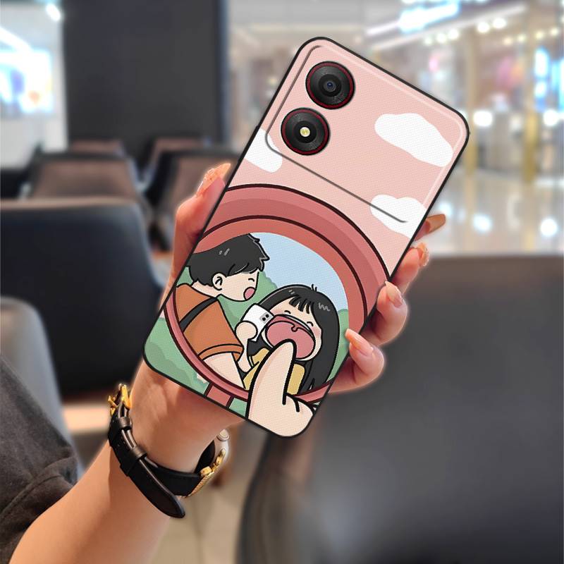 Anti-knock Fashion Design Phone Case For ZTE Blade A34 Graffiti Back Cover Phone Pouch Anti-dust TPU Couple Cute Durable