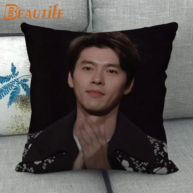 Custom Crash Landing On You Hyun Bin KPOP Pillowcase 45X45cm Wedding Decorative Eco-Friendly Cotton Linen Fabric Pillow Case