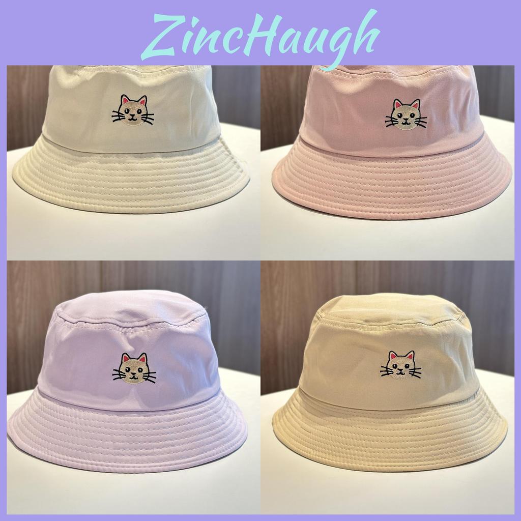 Cat Pattern Cotton Fisherman Hat With Sunblock For Outdoor And Travel Activities