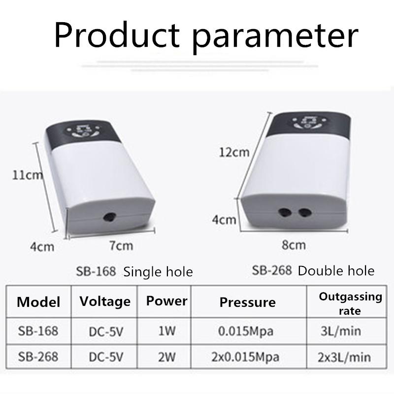 2 Modelle USB-Aufladung 1 Stück Aquarium Outdoor Aquarium Big Air Tragbarer Luftkompressor Sauerstoffpumpe