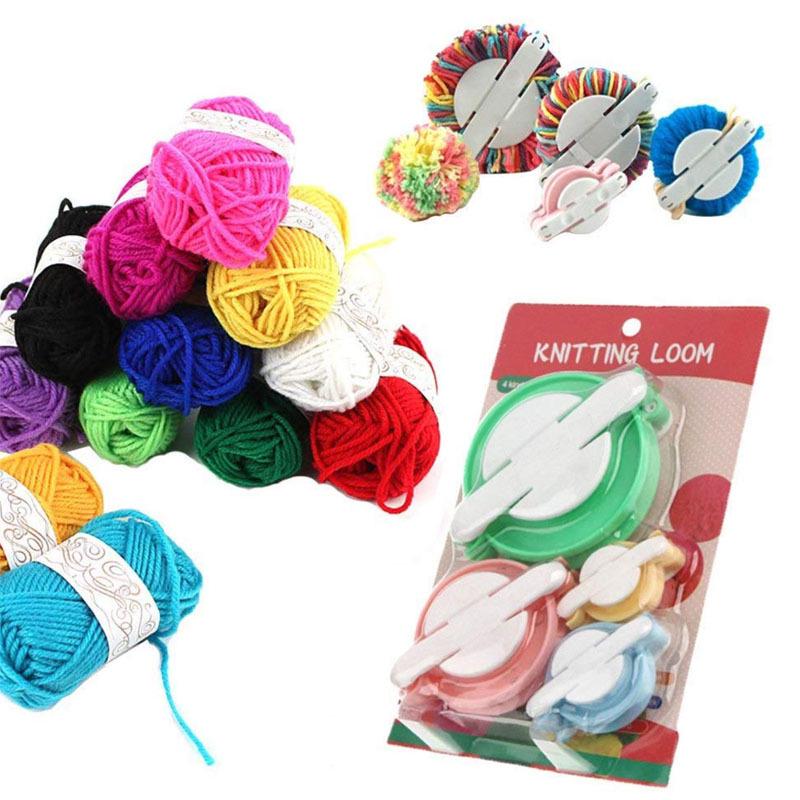 4pcs/set Weave Tool Pompon Braider Knitting Wool Ball Making Machine Pompon Maker Hairy Device Sewing Accessories Knitting Tools