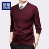 E Men's V-Neck Thickened Knit Sweater