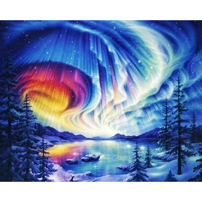 5D Diamond Painting Space 5D DIY Diamond Embroidery Cross Stitch Landscape River Mosaic Craft Kit Home Decor