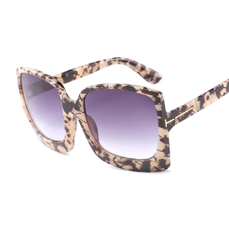 Oversized Shades Sunglasses Woman Black Fashion Square Sun Glasses For Female Big Frame Vintage Gradient Sexy