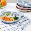 1/3Pcs/set Wheat Straw Baby Dishes Cartoon Tableware Set Kids Dinner Baby Feeding Plate Training Bowl Spoon Fork Tableware