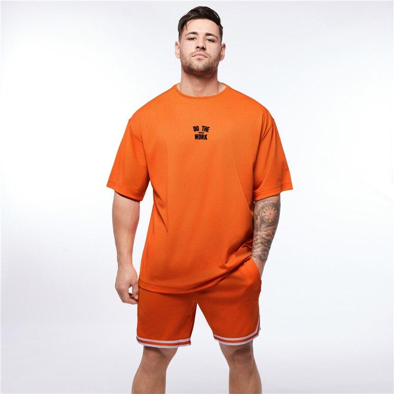 Muscleguys Oversized Short Sleeved T-shirt Men's Loose Fitness Breathable Top