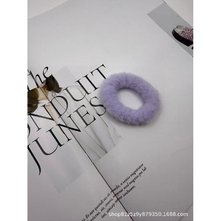 Plush Hair Scrunchies for Women & Kids, Soft Furry Hair Ties, High Ponytail Holder, Autumn Winter Fashion
