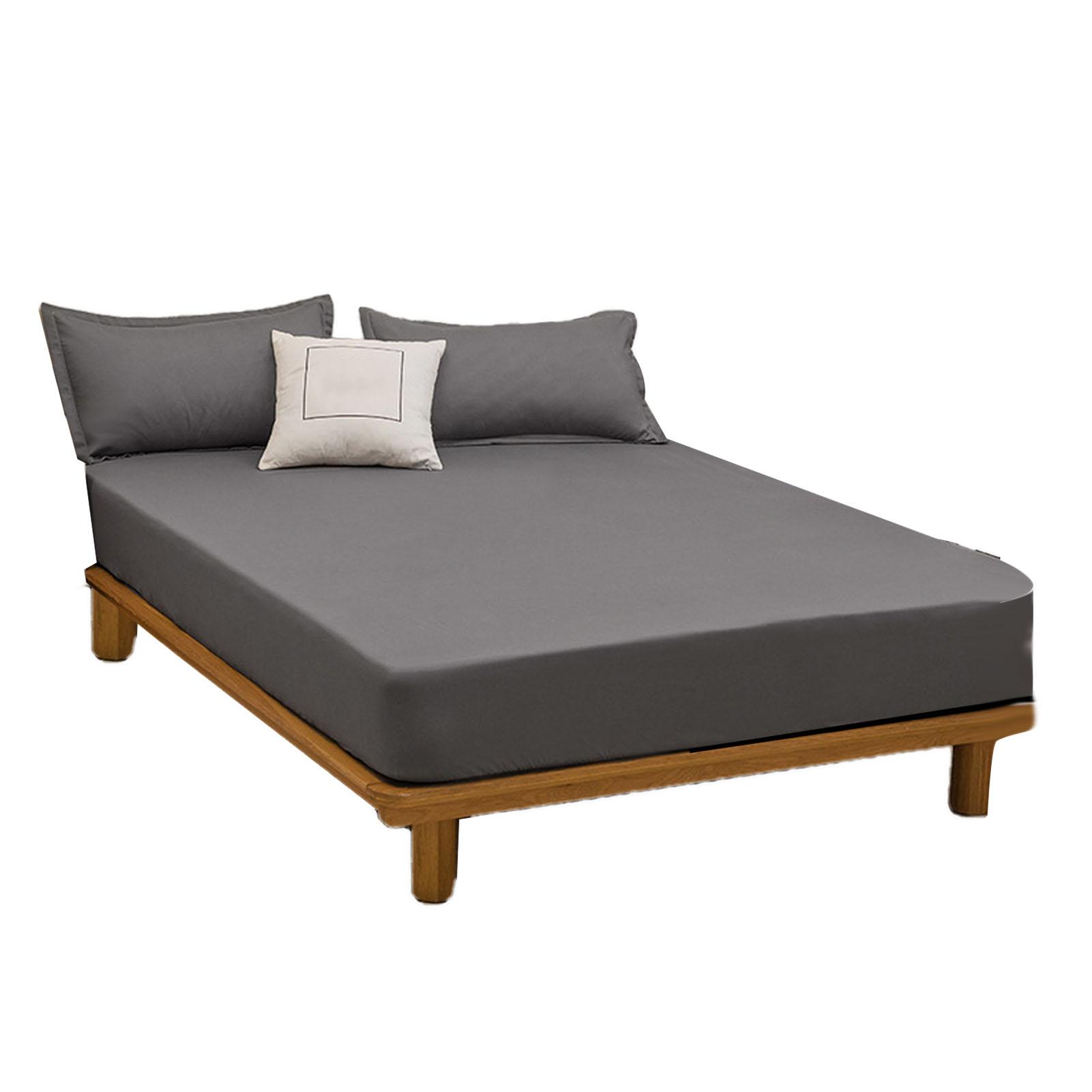 

Pure Color Washed Cotton Bedsheet Dust Protection Bedsheet Soft Breathable Sheets for Home Use Dark Gray 180x200cm 180x200cm темно-сірий