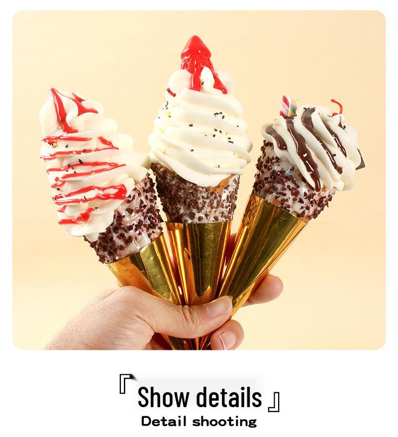 Cono Gelato Croccante Marmellata Simulazione - Oggetto di Scena Decorazione Negozio Bevande Fredde