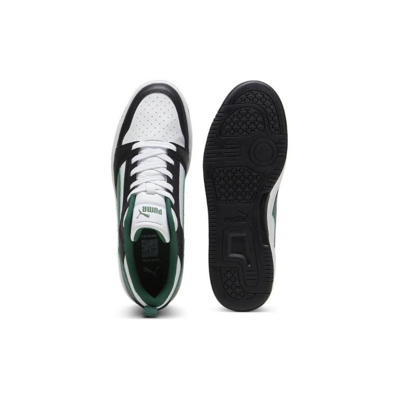 Puma Rebound V6 Unisex Low Skate Shoes White Black Green 392328-23