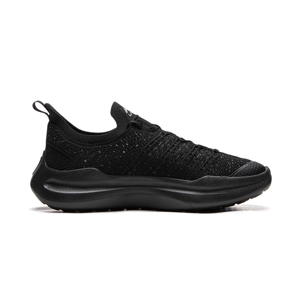 Li Ning Cloud Wave Slip On Cushioning Slip Resistant Abrasion Resistant Lightweight Low top Casual Shoes Men's Black AGLW051-5