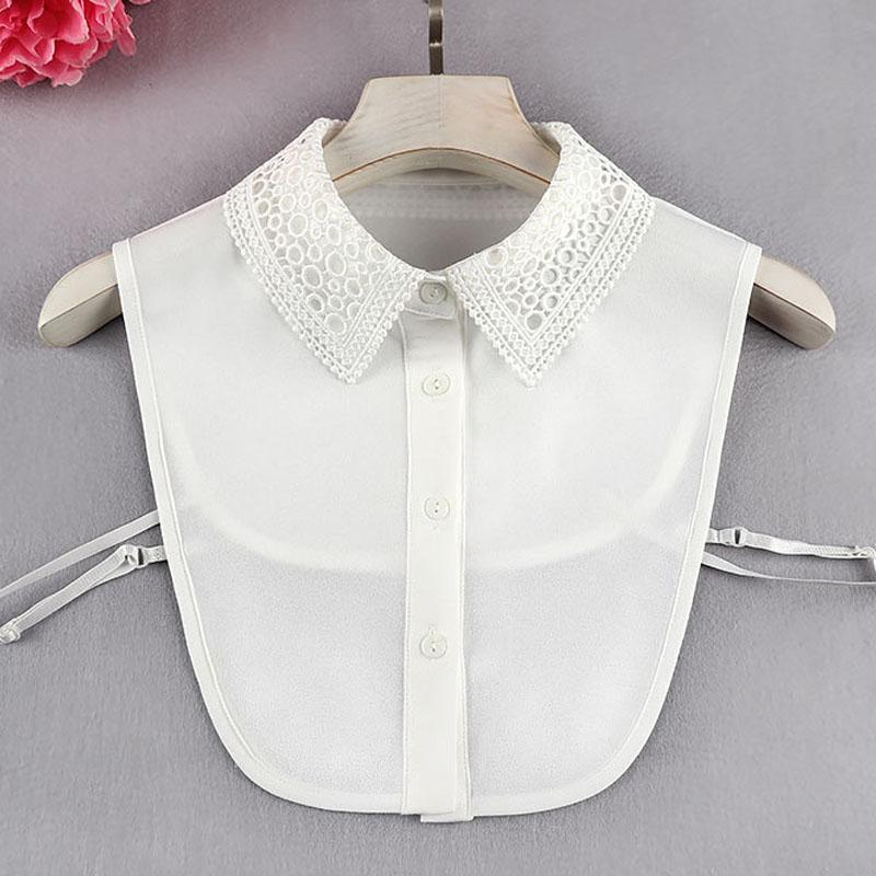 Białe Sztuczne Kołnierzyki Dla Kobiet Krata Klapa Odpinany Kołnierzyk Koszula Koronka Stójka Fałszywy Kołnierzyk Kobieta Zdejmowany Krawat Nep Kraagie