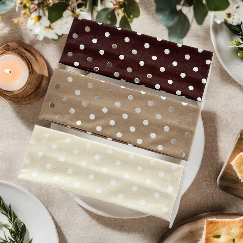 Retro Boho Dot Women's Hairband Stretchy Wide Headband Korean Fashion for Yoga Sports Dating - Stylish Hair Accessories