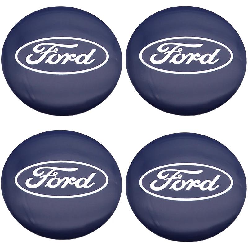 4pcs 3D 56mm 60mm 65mm 68mm Ford Logo Car Emblem Wheel Center Hub Cap Auto Rim Refit Dust-proof Badge Covers Sticker Accessories