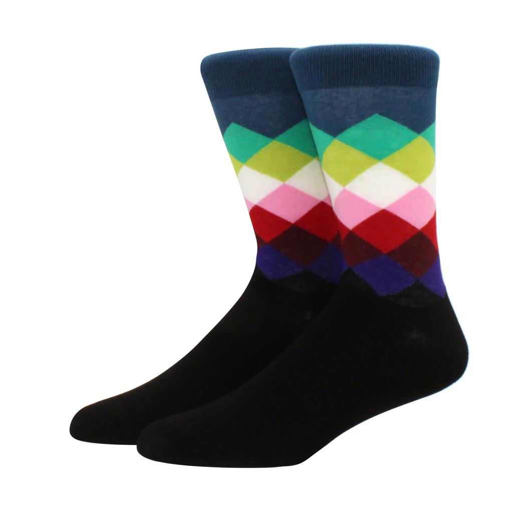 Male Tide Brand Men Cotton Socks Gradient Color Summer Style Long Wedding Sock Men's High Funny Happy Business Socks Man Sox