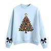 Women's Fashion Casual Round Neck Long Sleeve Christmas Printed Sweatshirt