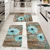 Spring Floral Series Kitchen Floor Mats - Dirt-Resistant, Wear-Resistant, Easy-to-Clean, Three-Piece Set