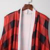 Womens Plaid Open Front Cardigan Sleeveless Pockets Drape Lightweight Vest Coat