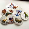 Dinosaur Animal Tyrannosaurus Rex Gold Plated Color Printing Commemorative Medal Creative Craft Gold Coin Velociraptor Children's Gift Coin