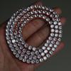 European 5mm Diamond Tennis Necklace: Single Row Hip Hop Streetwear Accessory for Men & Women