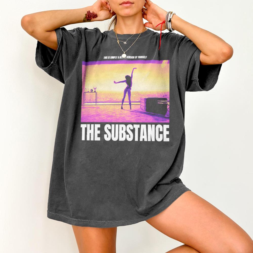 The Substance Body Horror TShirt Cult Psychological Cinema Tee Shirt Graphic Short Sleeve Shirt Unisex Unisex Women AllSeason S
