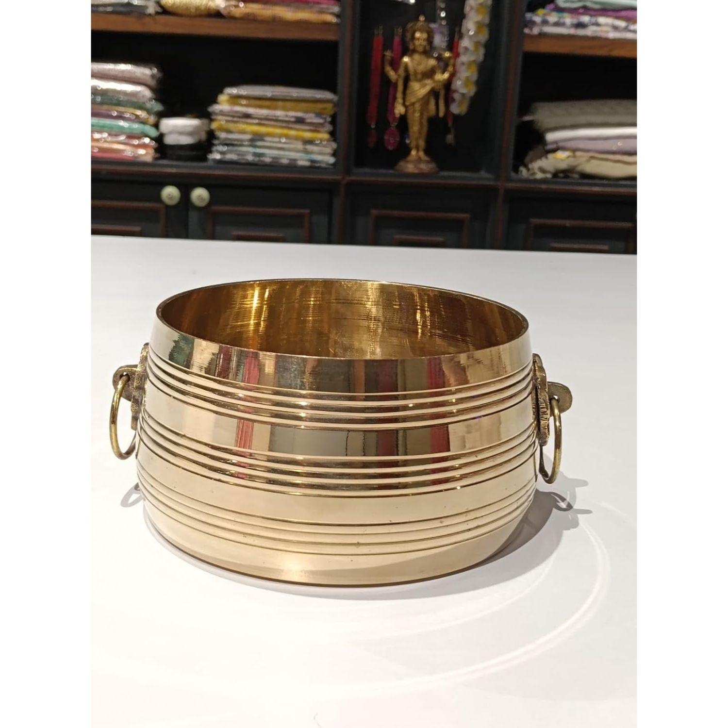 Brass para kalasa Kerala Traditional Vessel | Padi Urli for Pooja, Diya & Flower Decoration