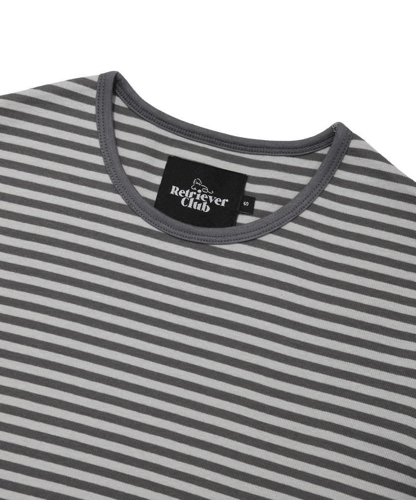 RETRIEVER CLUB Layered Stripe Crop Tee [Gray]