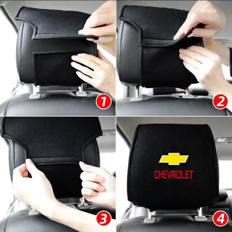 Housse d'appuie-tête de voiture Oreiller d'appui-tête de siège Housse d'appui-tête pour le cou Style de voiture Pour Chevrolet Spark Captiva Cruze Tracker Orlando Trax Epica
