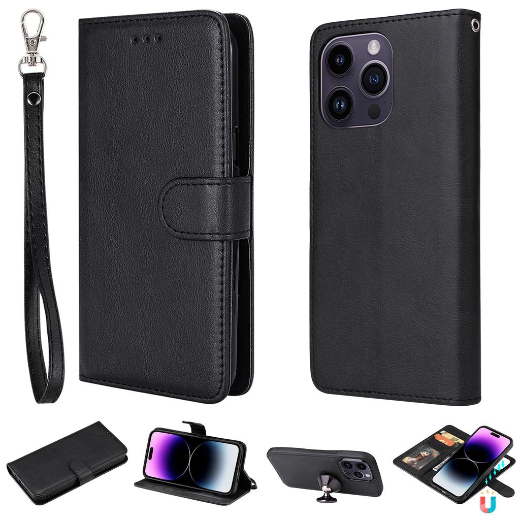 2 in 1 Detachable Cards Solt Wallet Leather Flip Case For iPhone 16 Pro Max 15 14 Plus 13 12 11 XS XR SE2022 Business Bag Cover