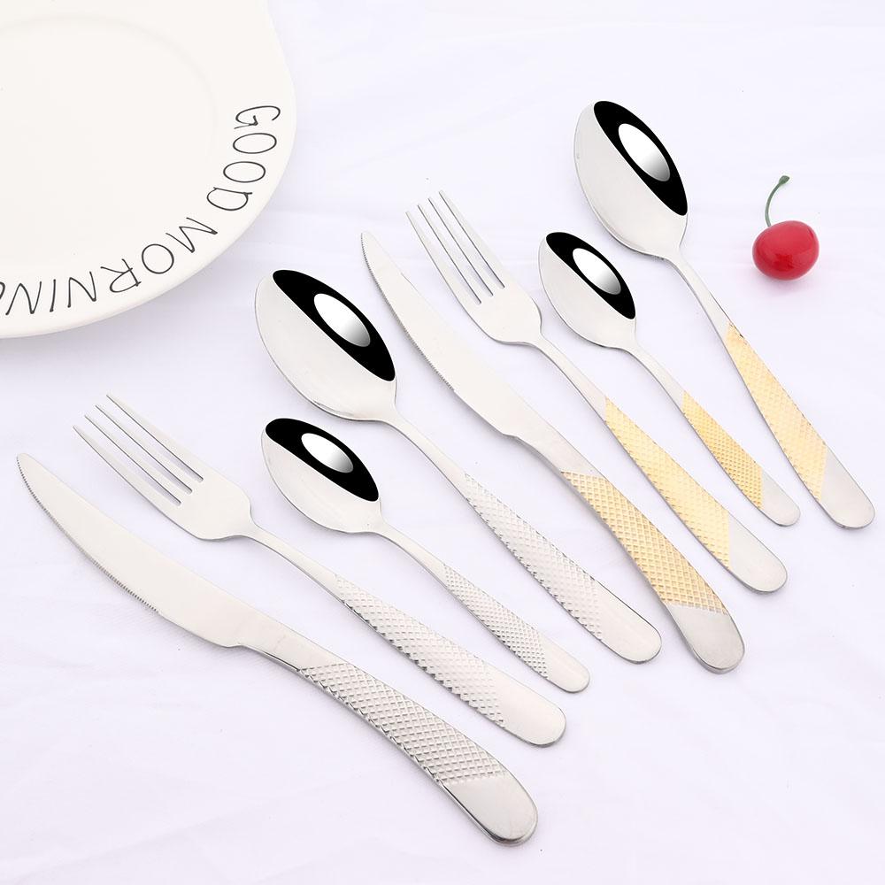 4Pcs Colorful Stainless Steel Dinnerware Cutlery Set Dinner Tableware Set Luxury Flatware Fork Knife Spoon For Wedding