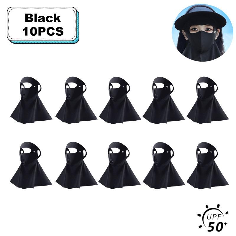 Ice Silk Sun Protection Mask with UPF50+ for Ultimate UV Block 3D Anti UV Neck Scarf Summer Cooling Face Cover for Women Men