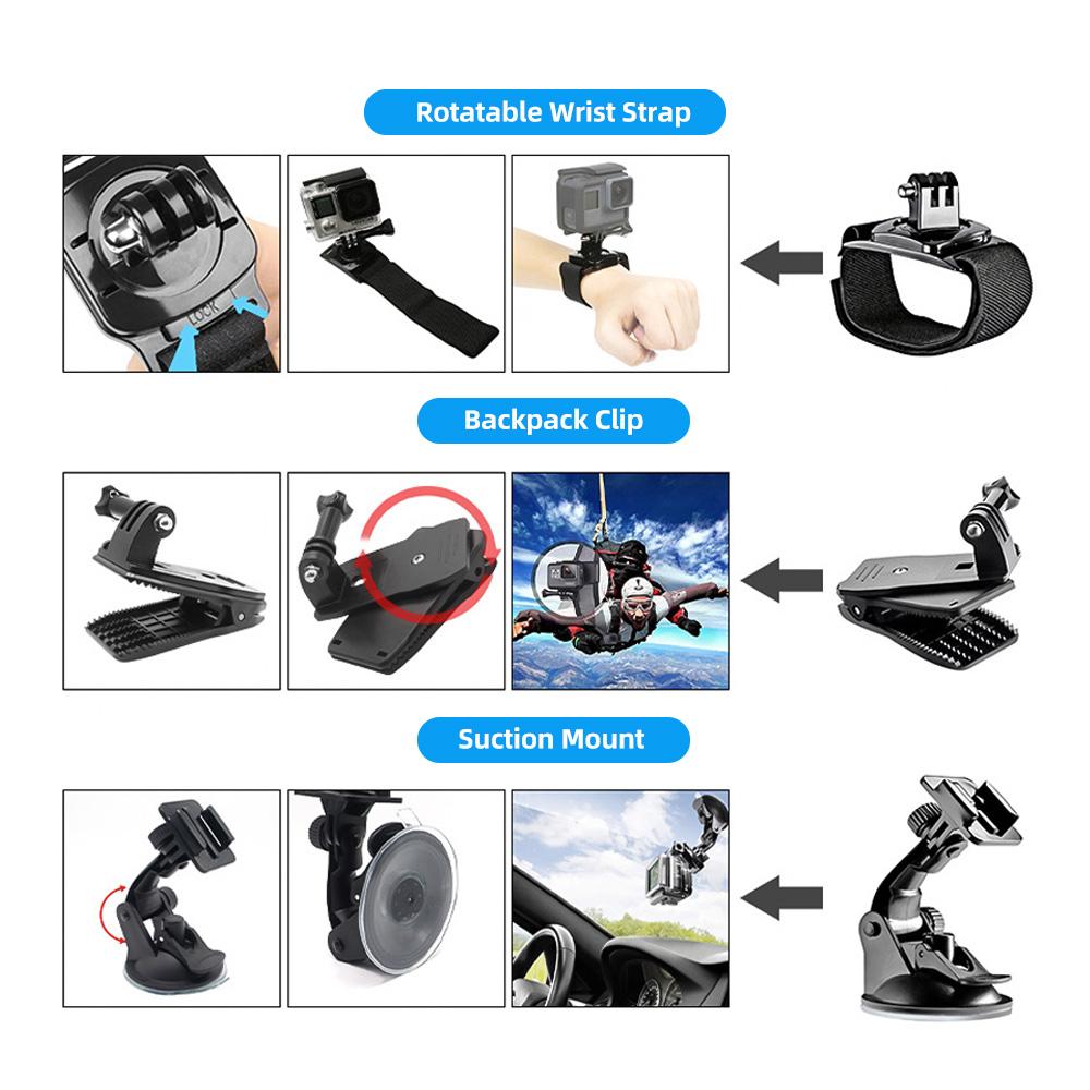 84-in-1 Action Camera Accessories Kit Sports Camera Accessories Set with Carrying Case Replacement