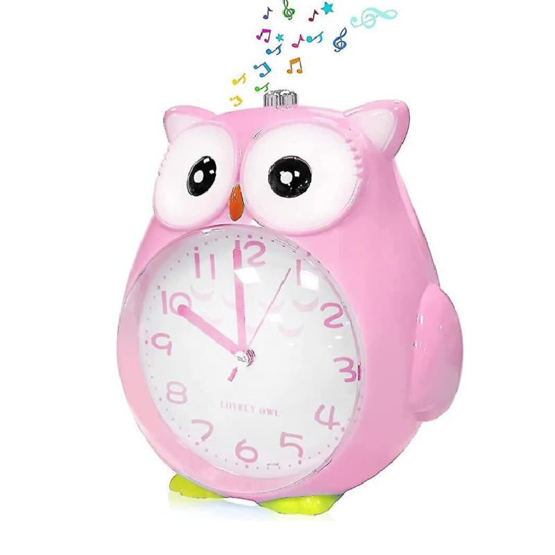 Cartoon Alarm Owl Clock With Talking Night Light Silent Decoration Function