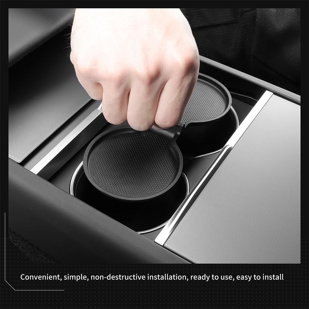 Car Cup Mat For Tesla Model Y Juniper 2025 2026 Model 3 2025 2025 Center Console Cup Coaster Anti Slip Mat Interior Accessories