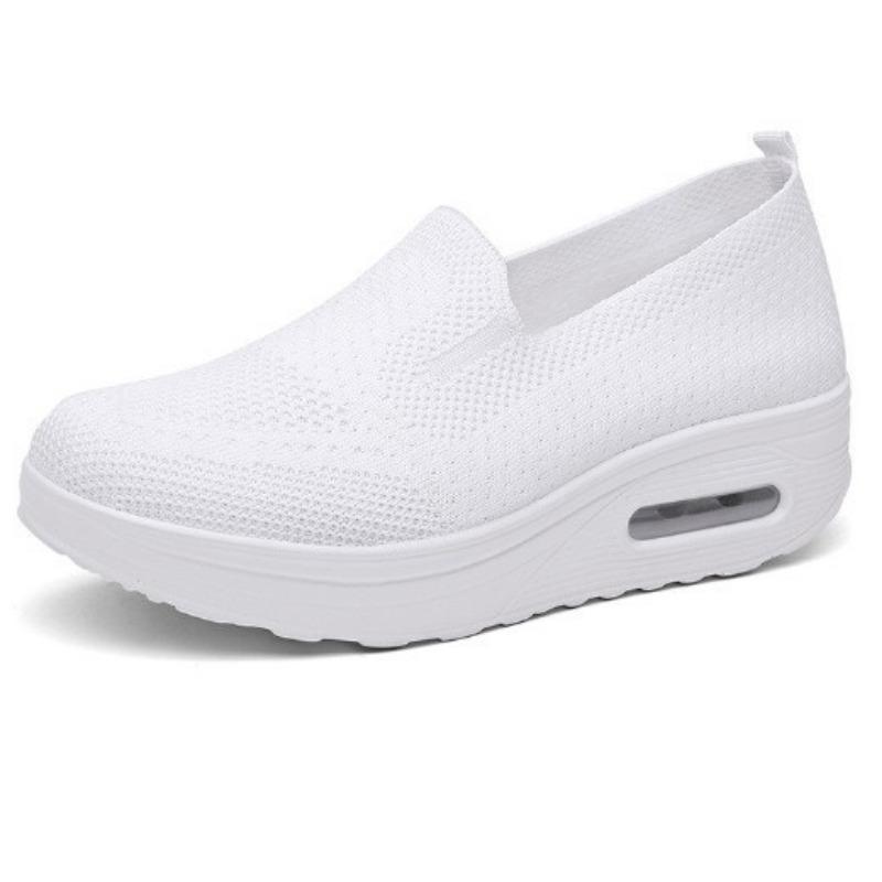Large size women's shoes spring and summer fly-woven mesh breathable platform casual shoes one pedal mother shoes hot