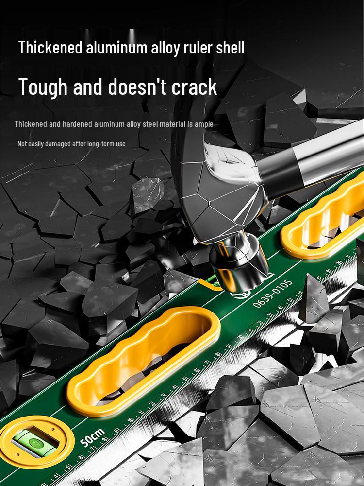High Precision Magnetic Mini Spirit Level Ruler - Aluminum Alloy, Drop-Proof Tool