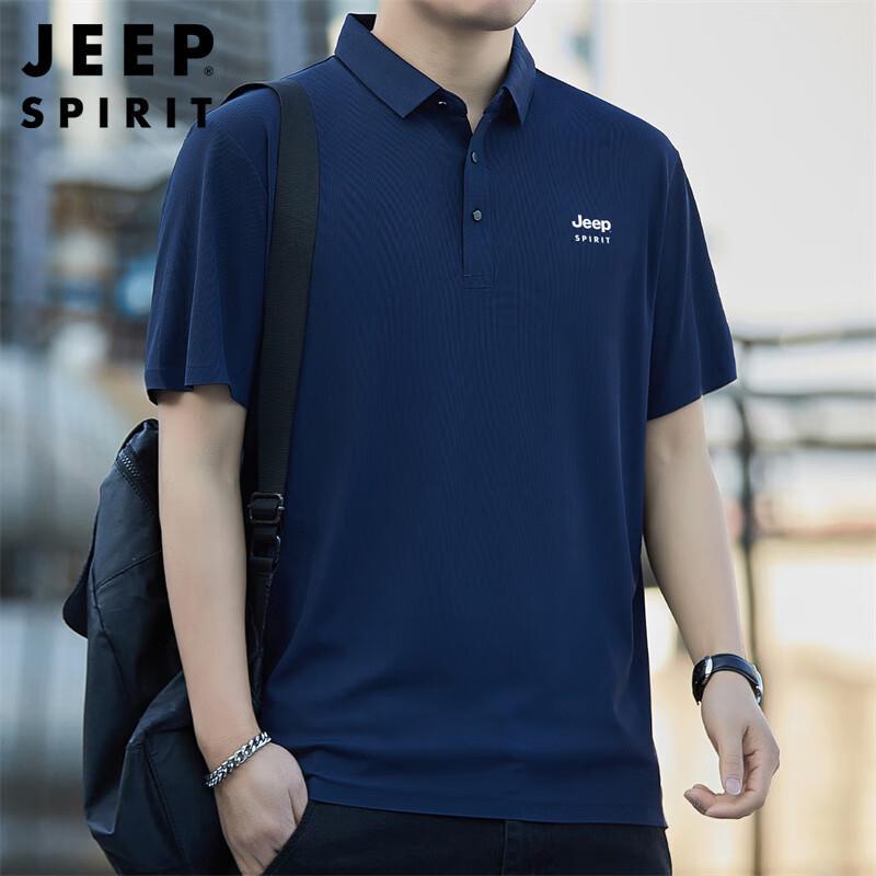 JEEP SPIRIT Men s Business Casual Short Sleeve Polo T-Shirt M