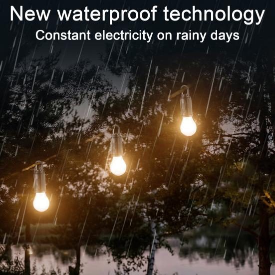 1/2/3Pcs Solar Camping Light 3 Modes Adjustable Waterproof USB Rechargeable Super Bright Outdoor Hiking Tent Hanging Bulb Lamp Emergency Lantern