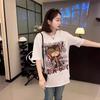 Women Cartoon Graphic Short Sleeve T‑Shirt Loose Oversized High Street Casual Summer Top M‑3XL