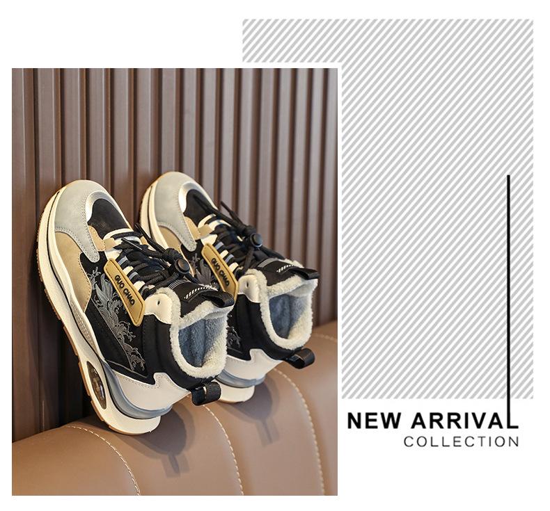 Velvet-Lined Cotton Children's Shoes: 2025 Autumn/Winter Unisex Casual Sneakers