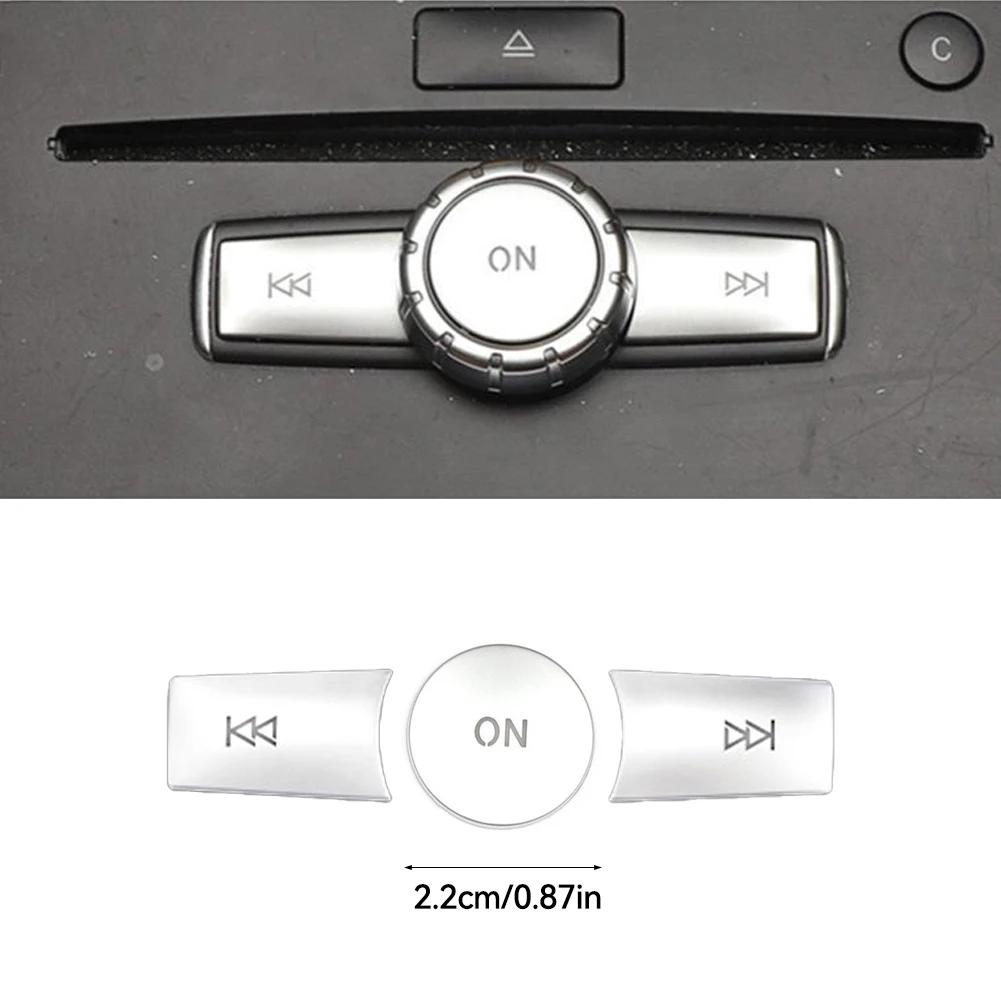 3Pcs/set Car Volume ON Buttons Cover Stickers Trim Auto Accessories For Mercedes Benz A B C ML CLS Class GLA200 ML GLK300 E260