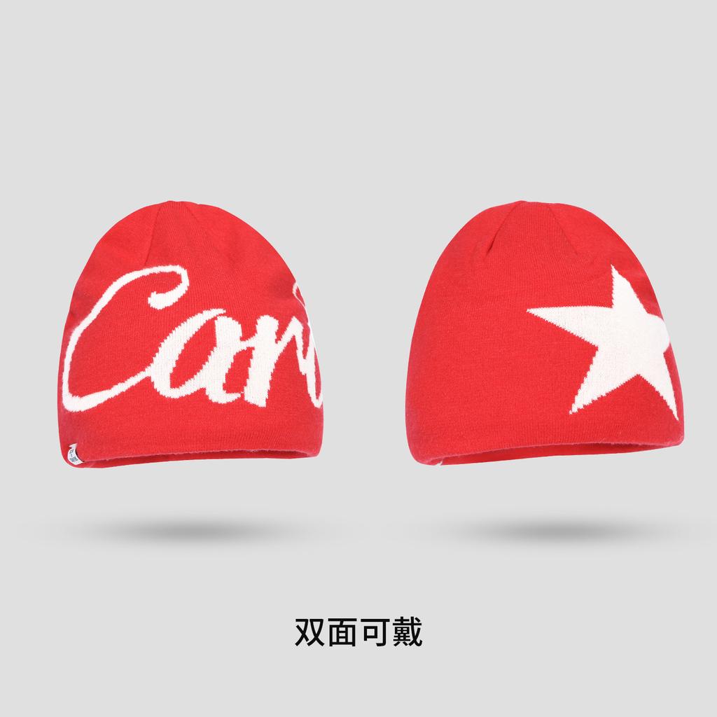 Autumn and winter hats women's cold hats big head circumference versatile knitted thin crimped outdoor stacking hats women's winter