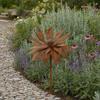 Rusty Outdoor Daisy Flower Metal Yard Stake, Rusted Iron Art Flower Garden Decoration, Weather-Resistant Garden Ornament for Lawn, Pathway, Patio, or