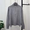 Twist Half-zipper Knitted Sweater Top Autumn and Winter New Loose and Thin Soft Waxy Sweater Pullover Woman