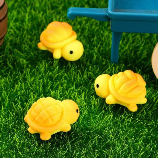 Mini-Schildkrötenstatue Miniatur-Gelbe Schildkrötenfigur Winzige Meeresbewohner-Ornament für Bonsai-Feengarten Mikro-Landschaftsdekoration
