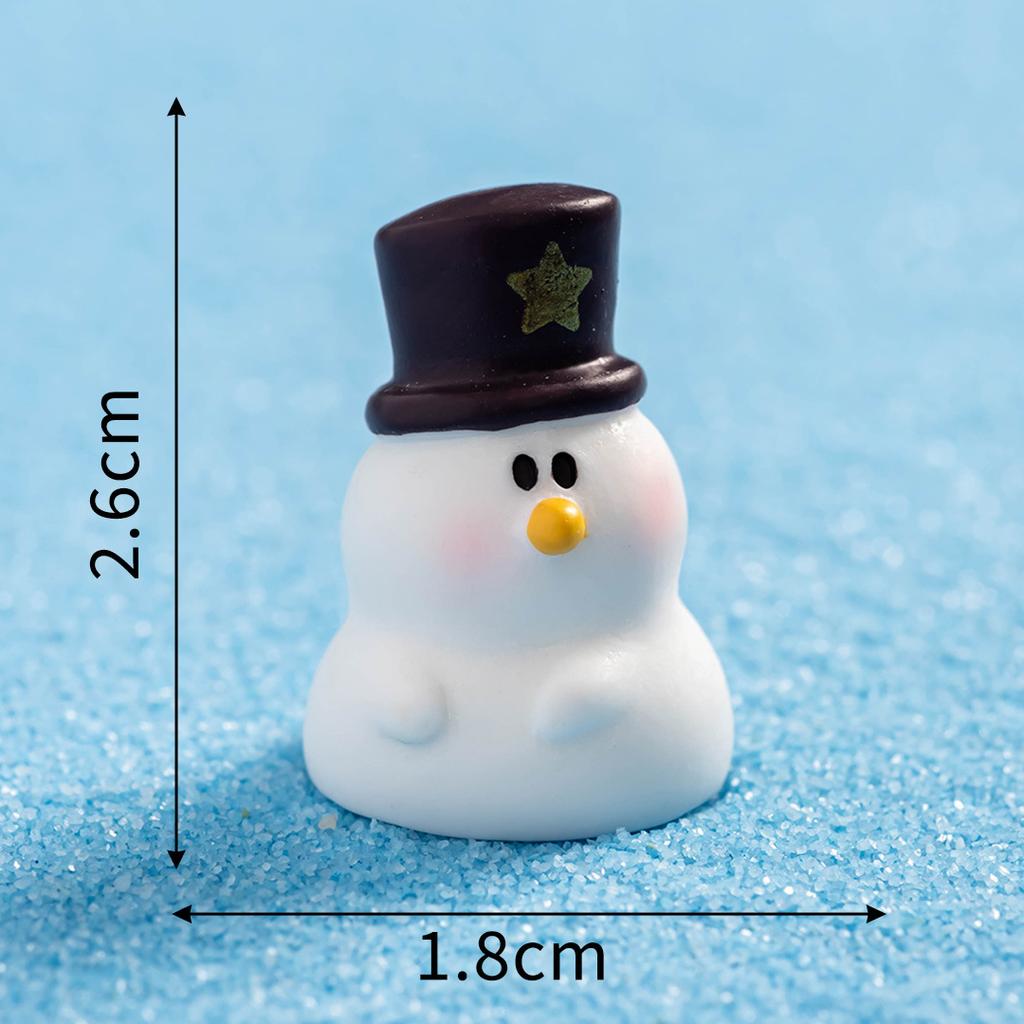 Miniature Decoration Exquisite Snowman Resin Figure Christmas Micro Landscape Cute Snowman Ornament For Desktops Indoor Outdoor