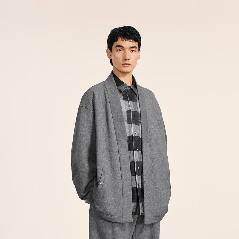 CROQUIS Men's Boat Neck Cardigan Sweatshirt